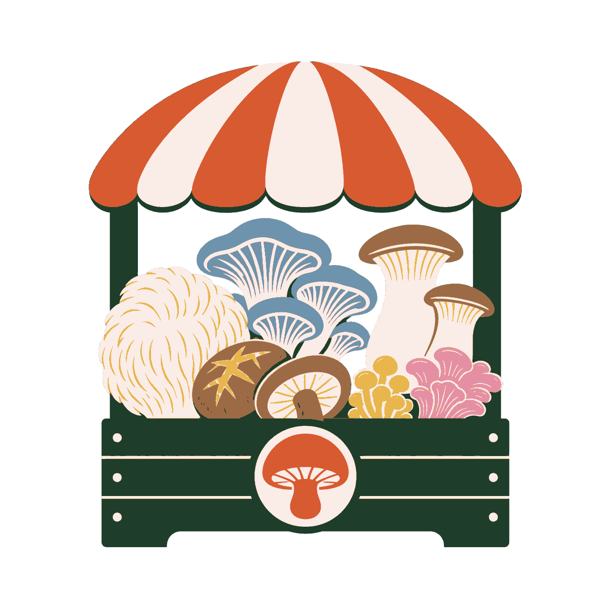 Merrimack Mushroom Co. market stand logo
